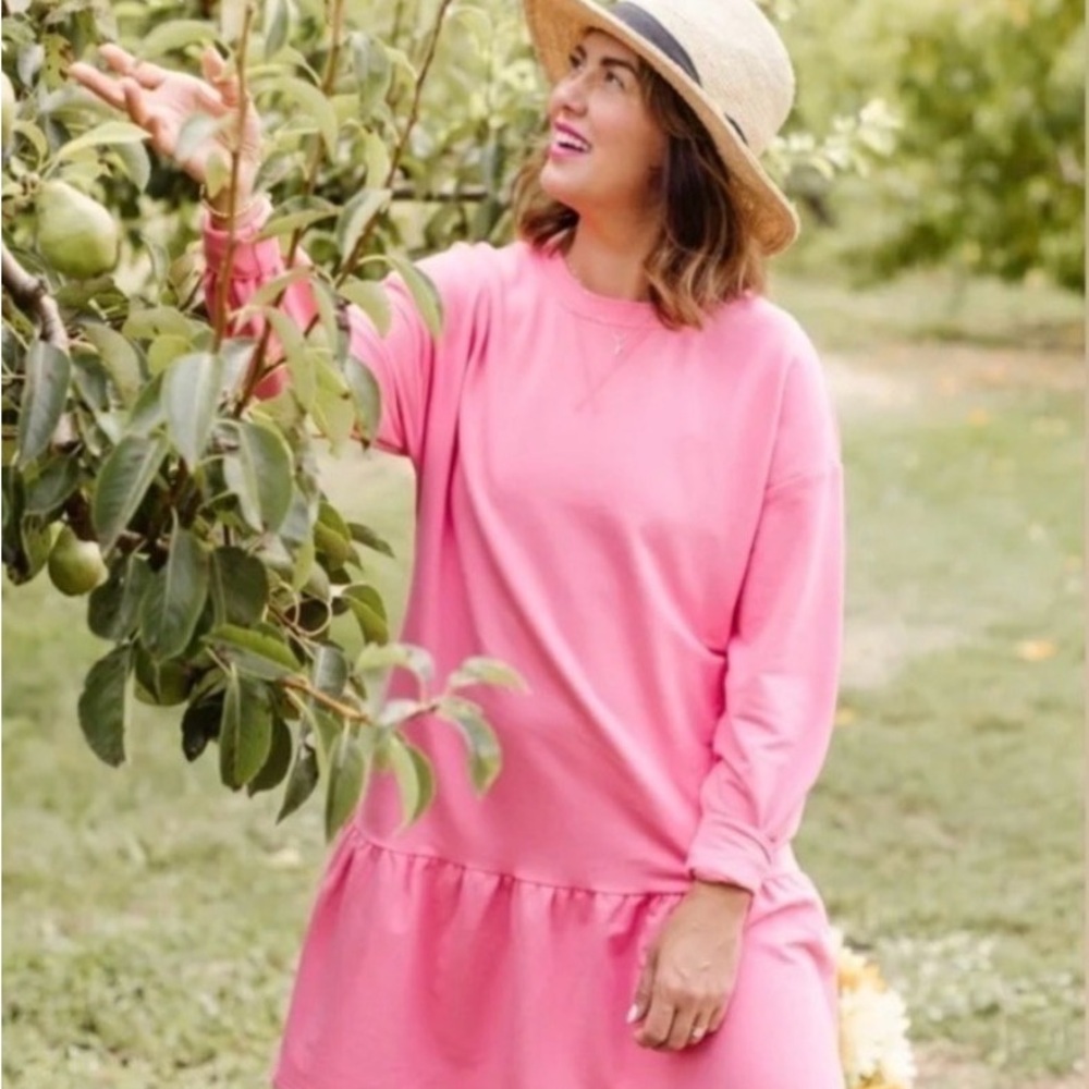 Women’s Pink Long-Sleeve Smash and Tess Dress